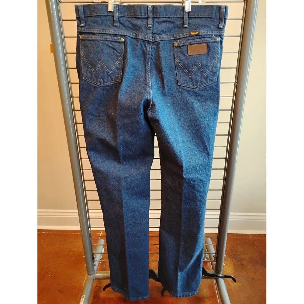 Wrangler 36MWZ Slim Fit Cowboy Cut Jeans Dark Wash 38x36 Mens Denim Indigo
